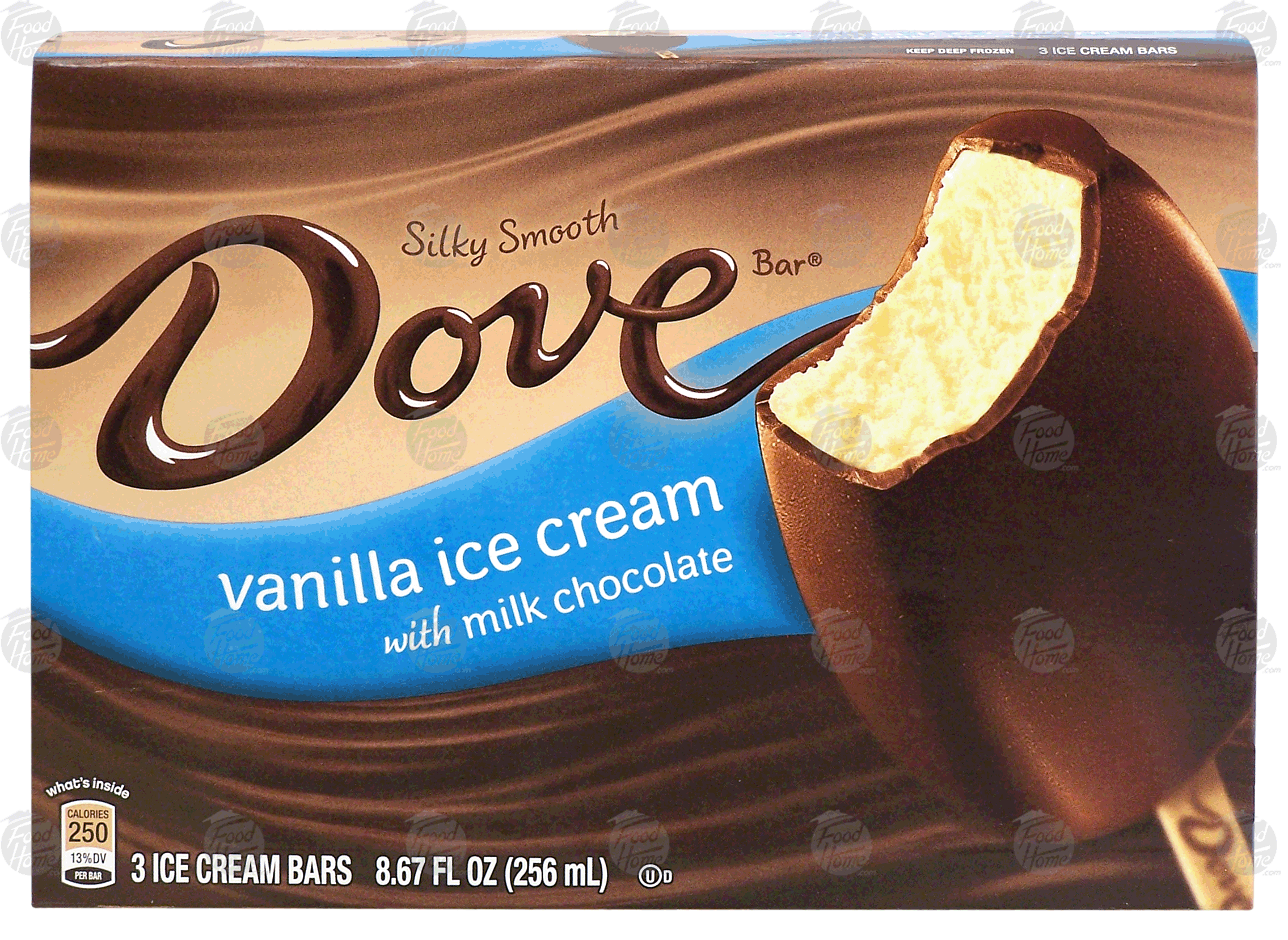 Dove  vanilla ice cream with milk chocolate, 3 ice cream bars Full-Size Picture